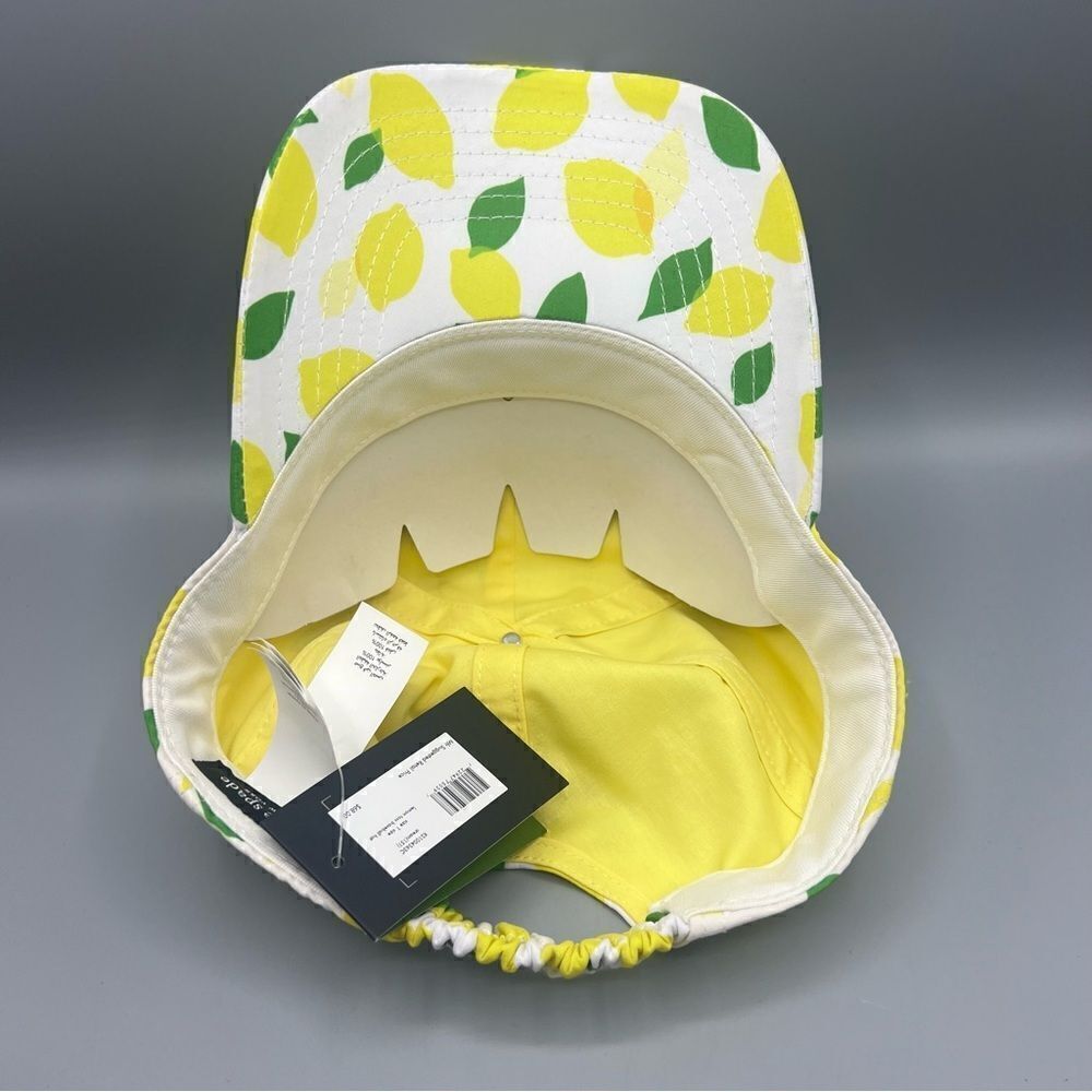 Kate Spade Women’s Lemon Toss Logo Elastic Back Baseball Cap Hat - Picture 5 of 6